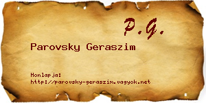Parovsky Geraszim névjegykártya